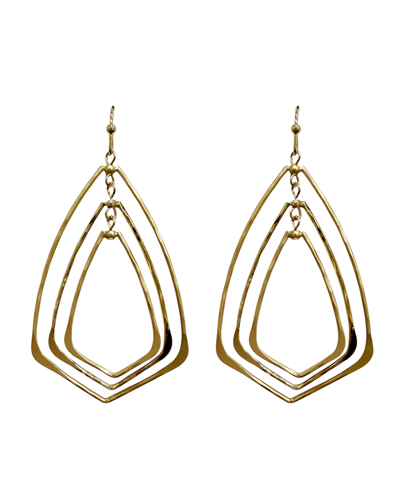 Triple Teardrop Shape Earring