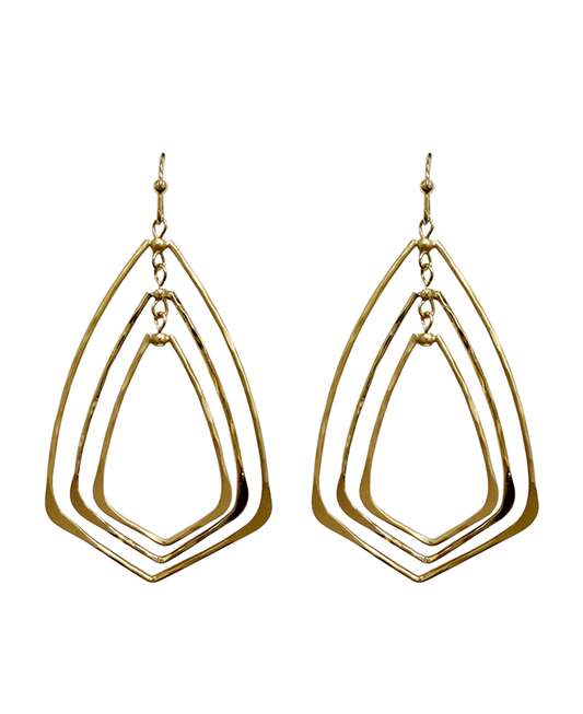Triple Teardrop Shape Earring
