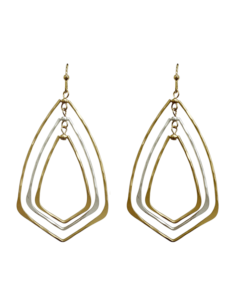 Triple Teardrop Shape Earring