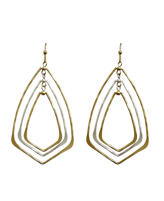 Triple Teardrop Shape Earring