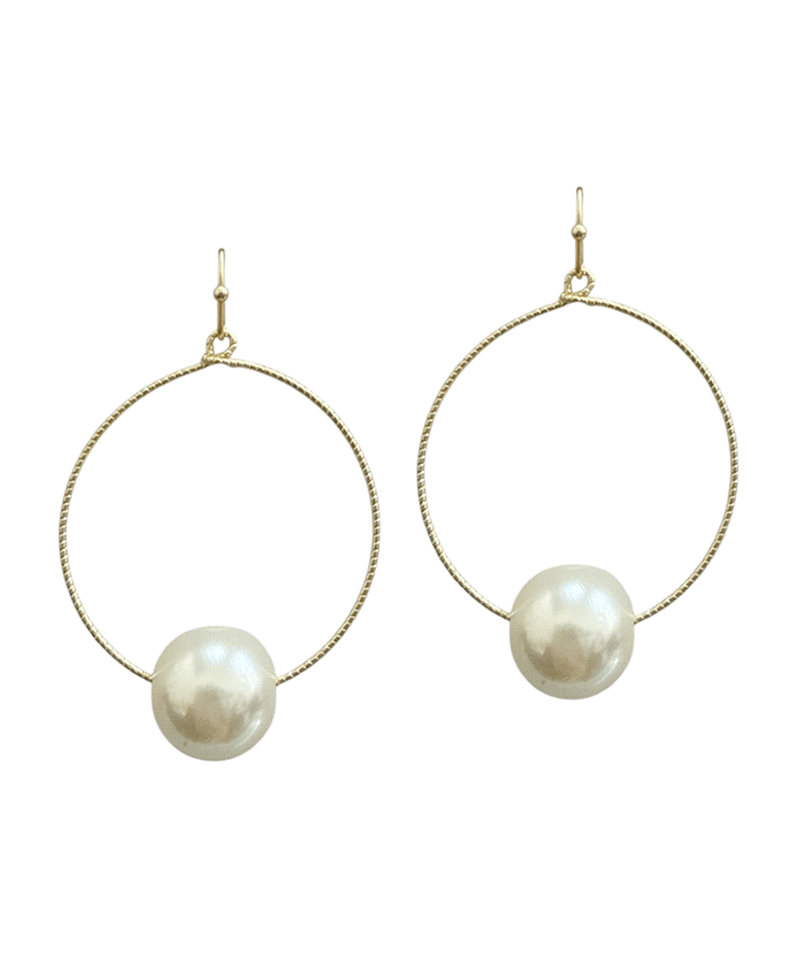 Pearl Wire Circle Earring