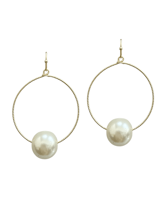 Pearl Wire Circle Earring