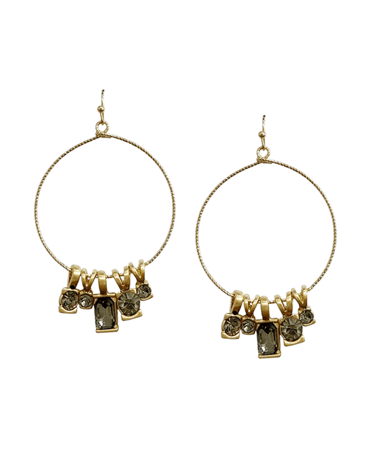 Multi Charm Wire Circle Earring