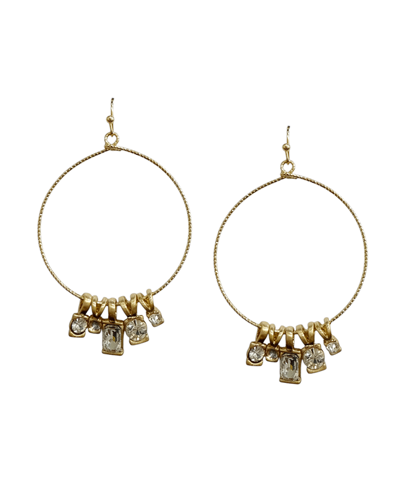 Multi Charm Wire Circle Earring