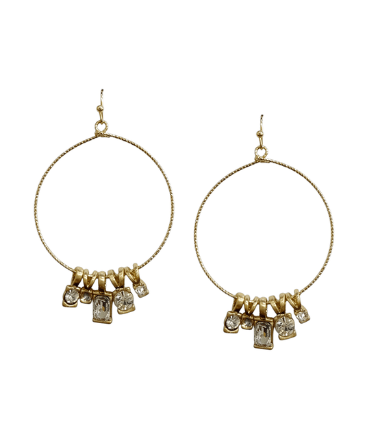 Multi Charm Wire Circle Earring