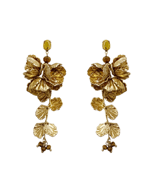 Flower Drop Post Earring