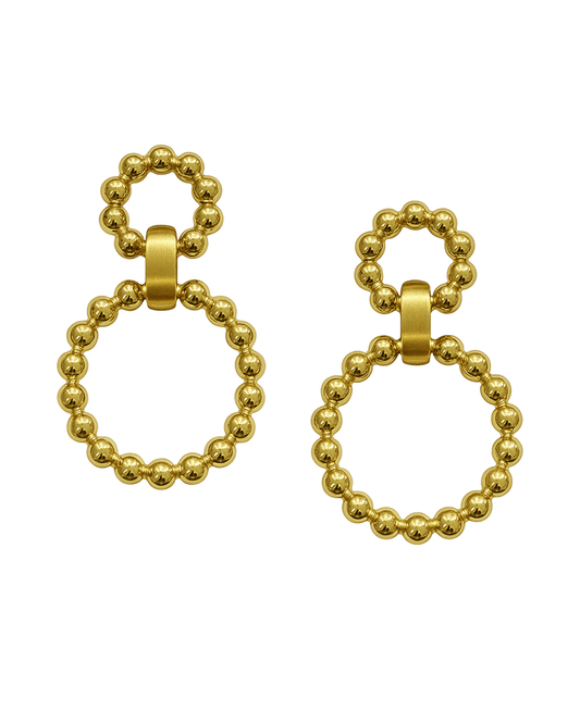 Double Ball Circle Linked Post Earring