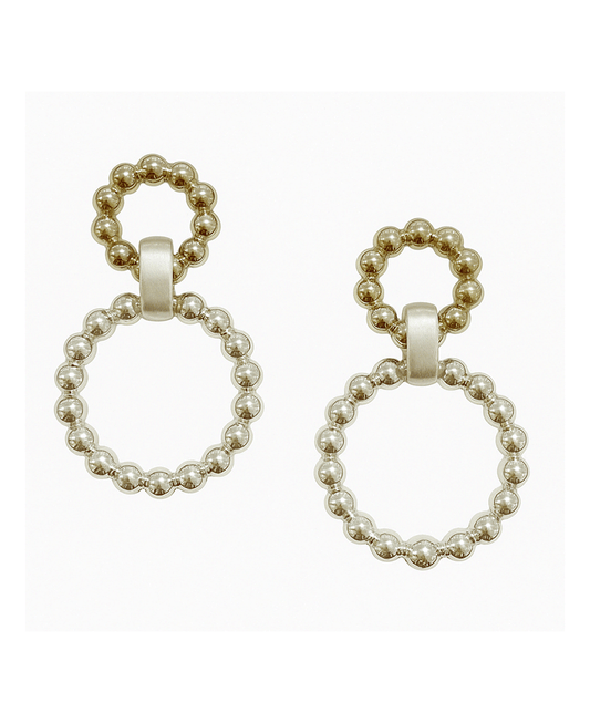 Double Ball Circle Linked Post Earring