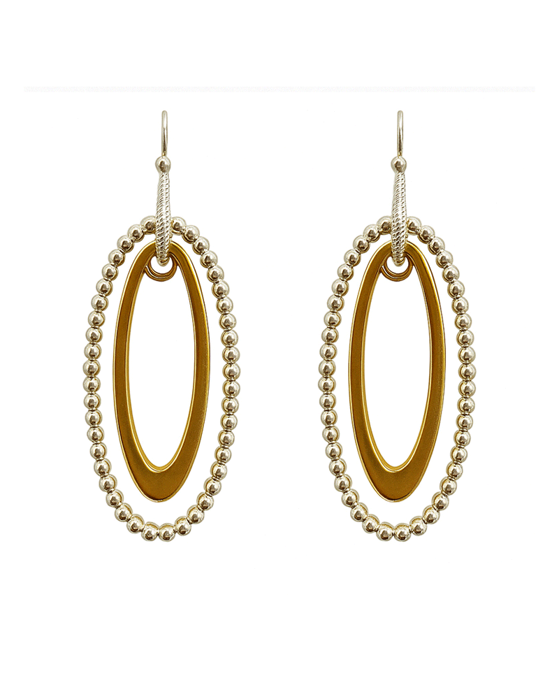 Double Oval Metal Earring