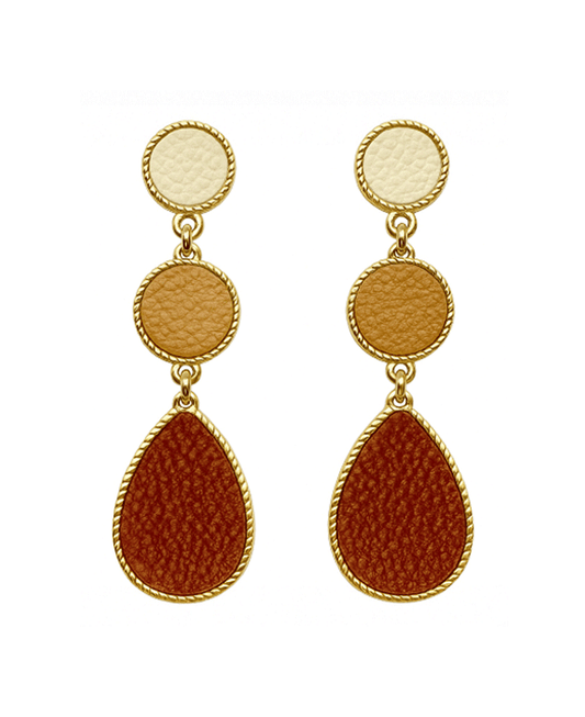 Round & Teardrop Linked Post Earring