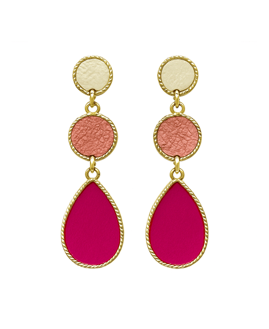 Round & Teardrop Linked Post Earring