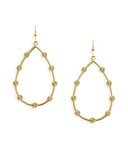 Metal Teardrop w/ Round Accent Earring