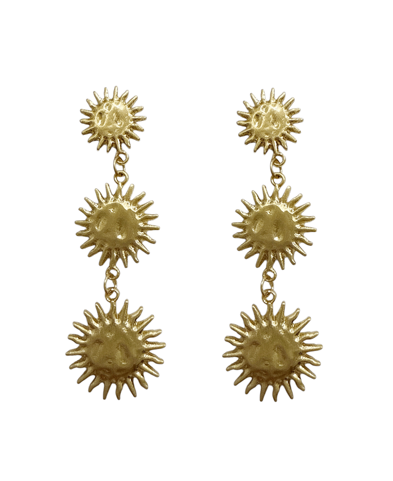 Sunburst Metal Drop Earring