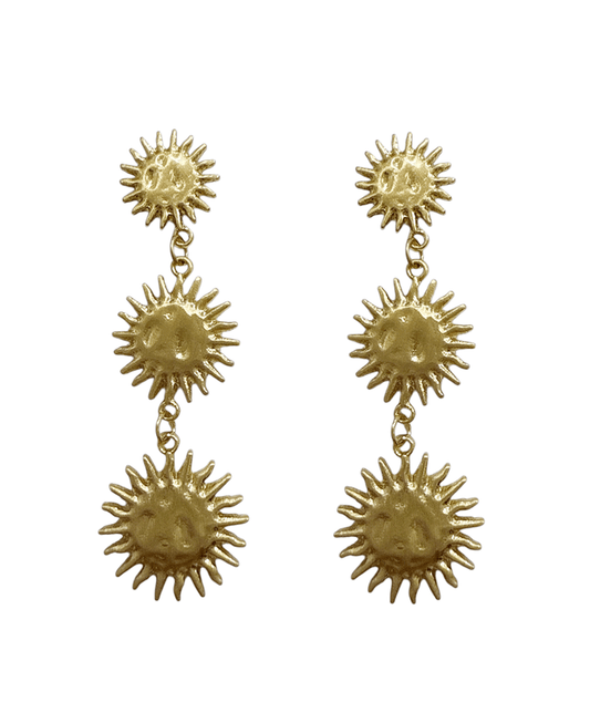Sunburst Metal Drop Earring