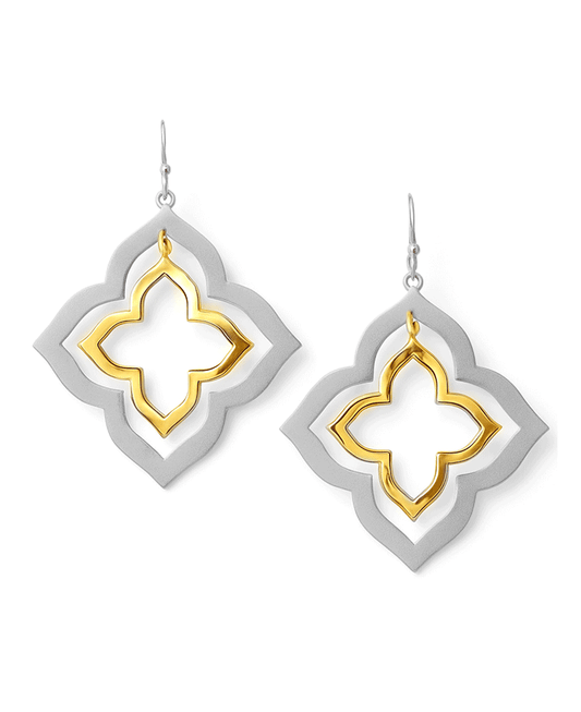 Double Clover Metal Earring
