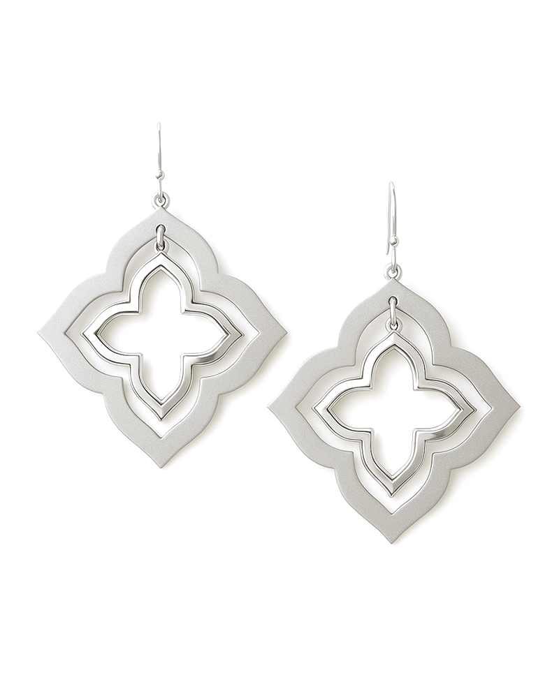 Double Clover Metal Earring