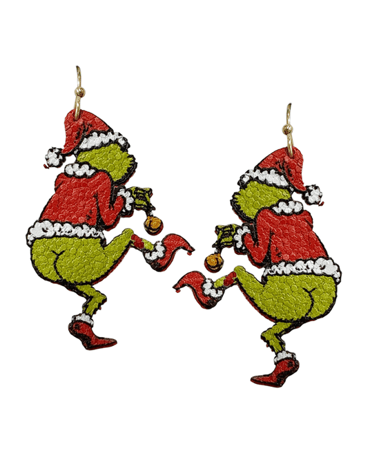 Grinch Christmas Earring