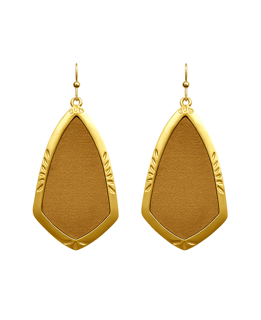 Gold Frame Teardrop Shape Earring