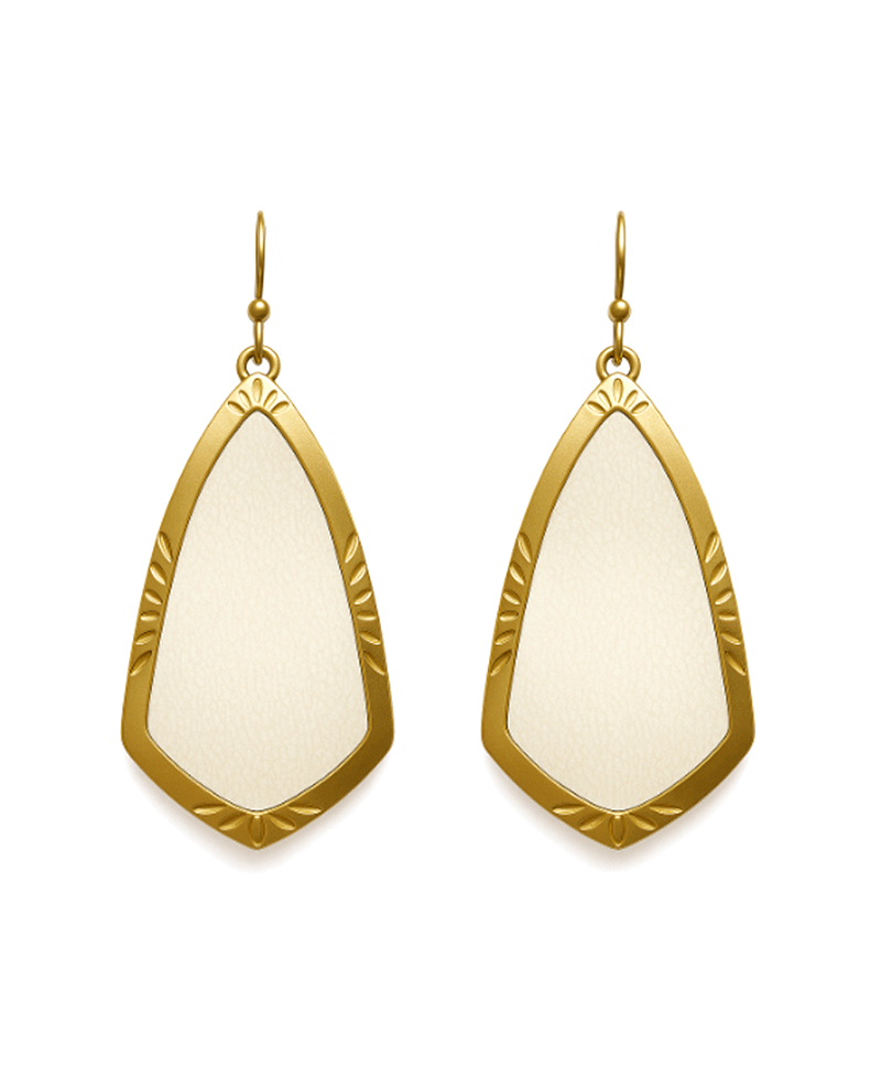 Gold Frame Teardrop Shape Earring