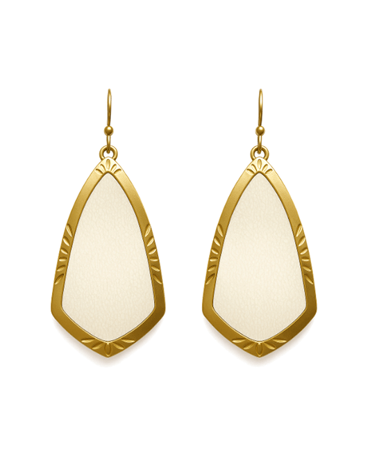 Gold Frame Teardrop Shape Earring