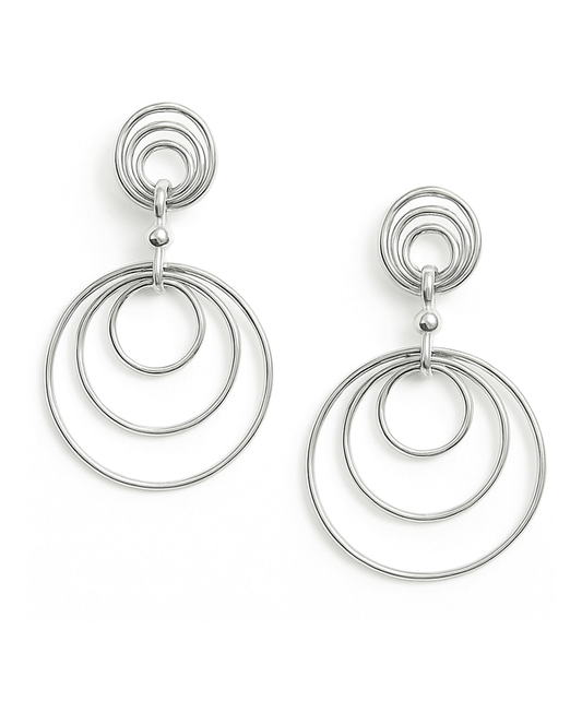 Multi Wire Circle Post Earring