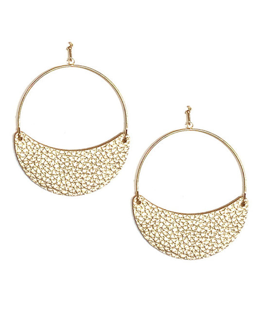 Half Moon Metal Earring