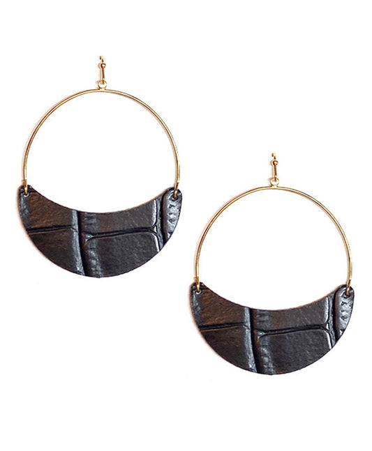 Half Moon Metal Earring