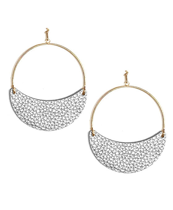 Half Moon Metal Earring