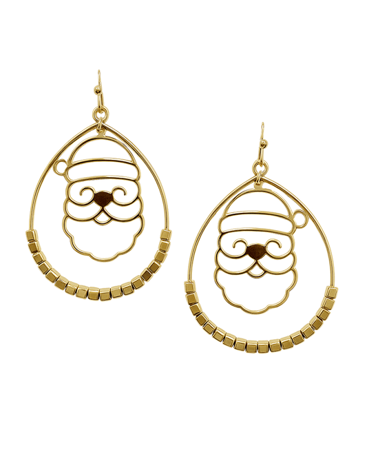 Square Beads Teardrop w/ Santa Claus Earring