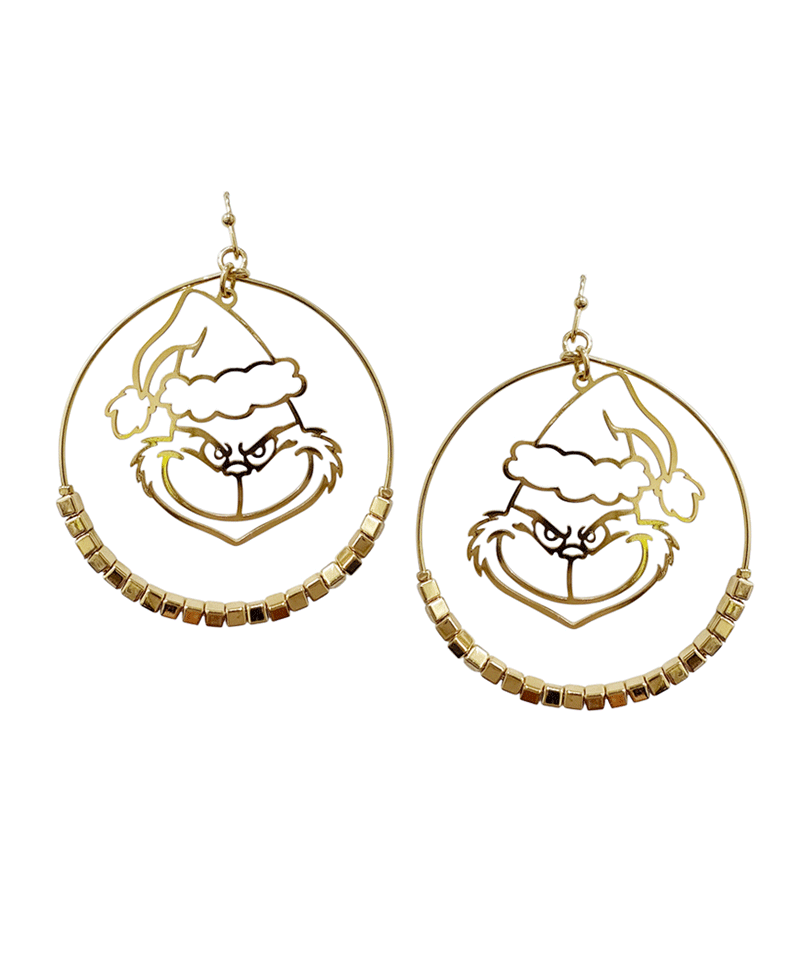 Square Beads Round w/ Grinch Earring