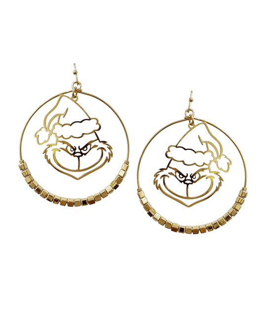 Square Beads Round w/ Grinch Earring