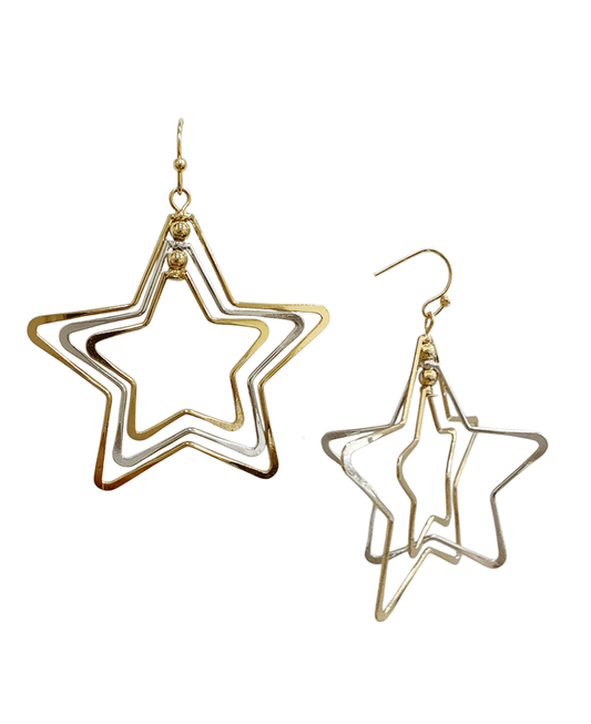 Multi Star Wire Earring