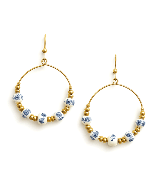 Ceramic Beads Accent Round Earring