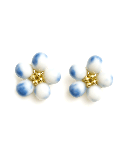 Ceramic Bead Flower Shape Post Earring