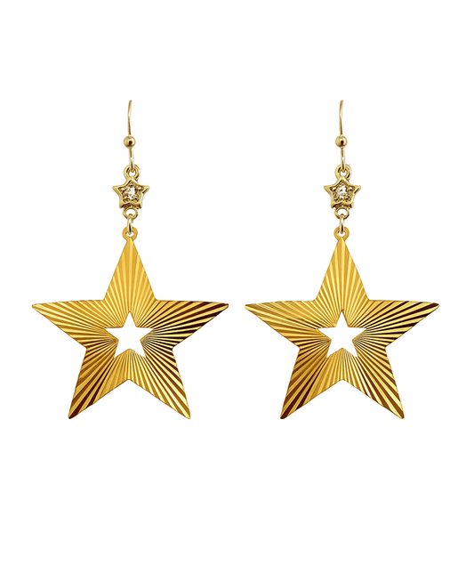 Double Star Metal Earring