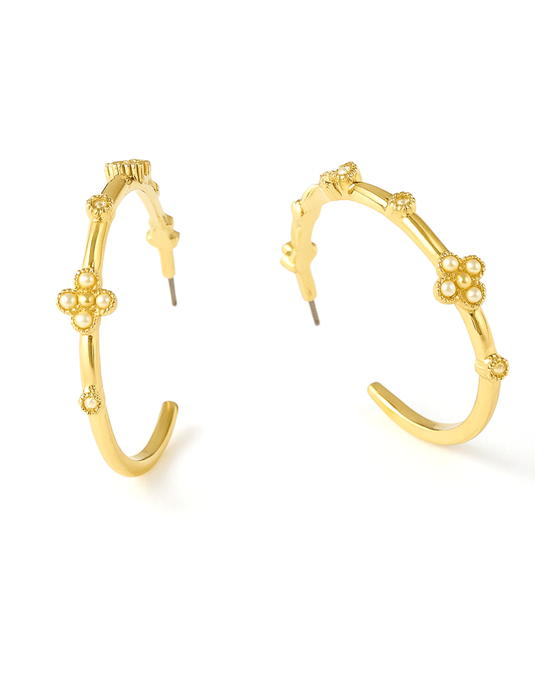 Pearl Accent Hoop Earring