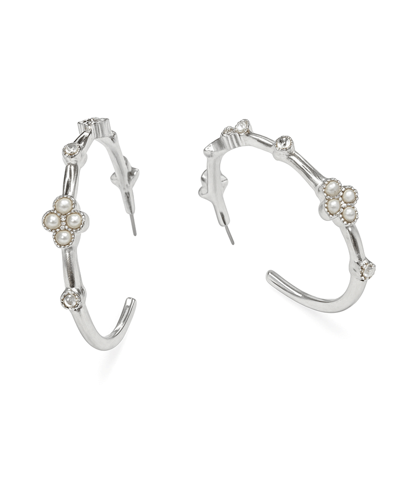 Pearl Accent Hoop Earring