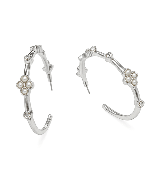 Pearl Accent Hoop Earring