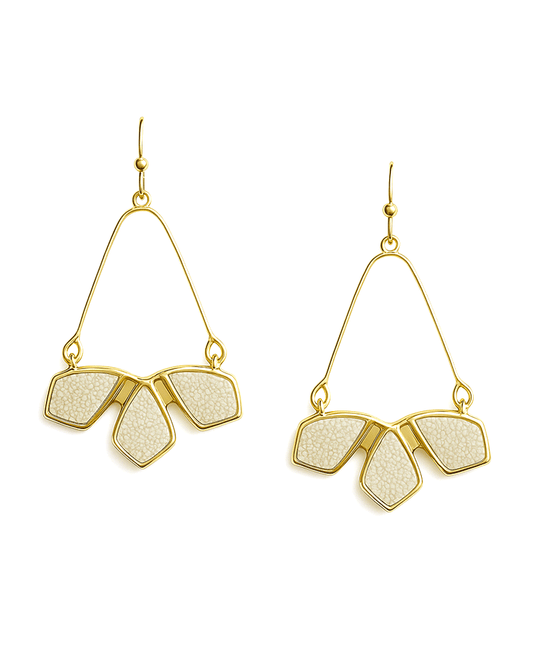 Geometric Leather Dangle Earring
