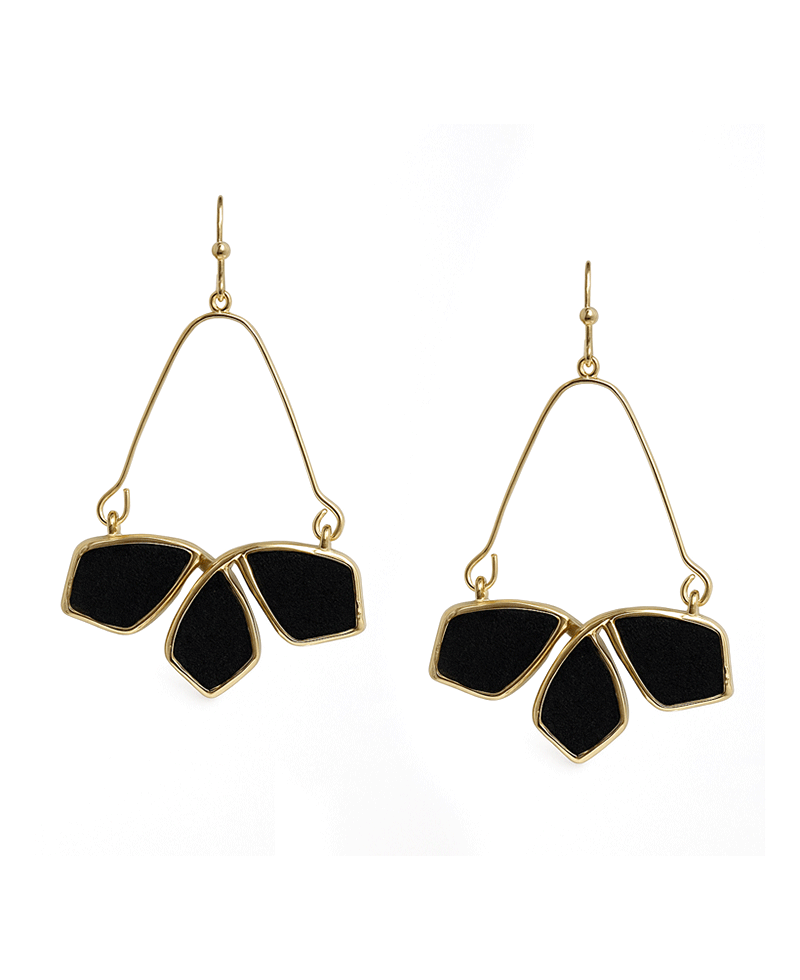 Geometric Leather Dangle Earring