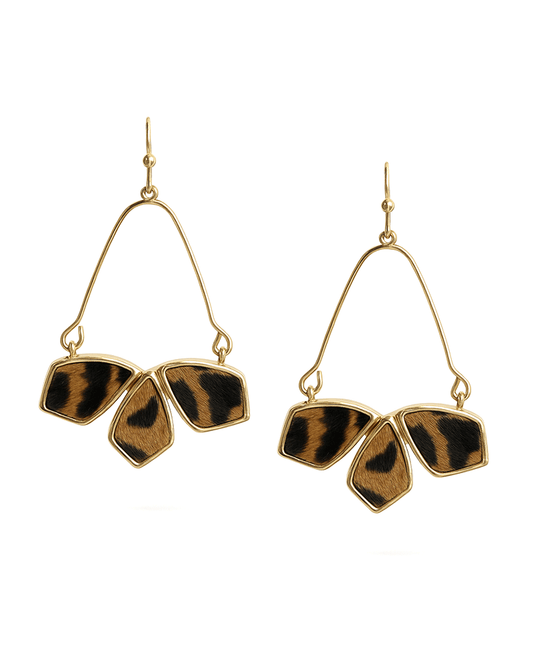 Geometric Leather Dangle Earring