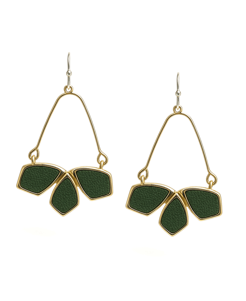 Geometric Leather Dangle Earring
