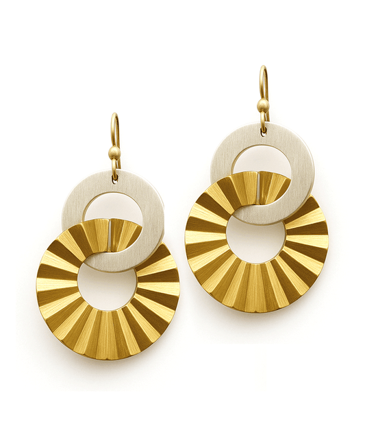 Round Wood Linked Earring
