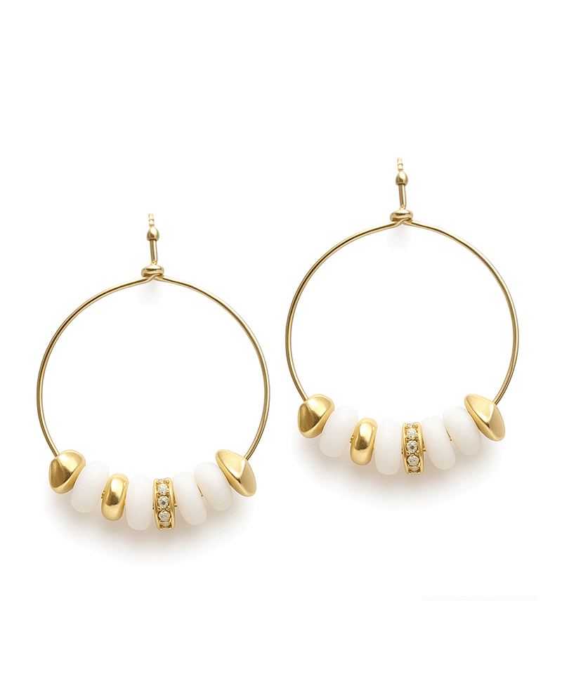 Multi Bead Wire Round Earring