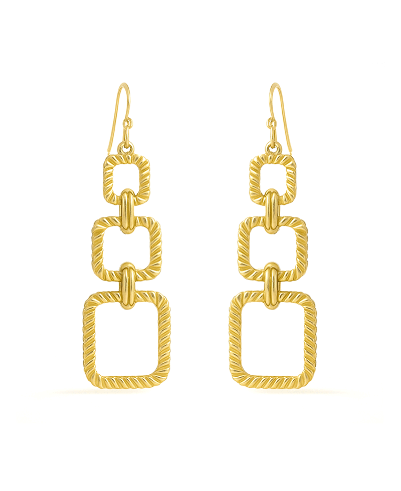 Multi Square Linked Earring