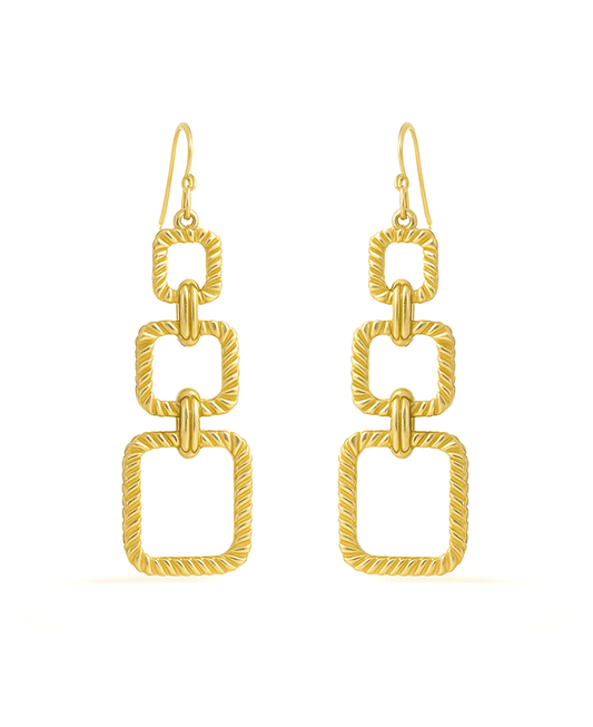 Multi Square Linked Earring