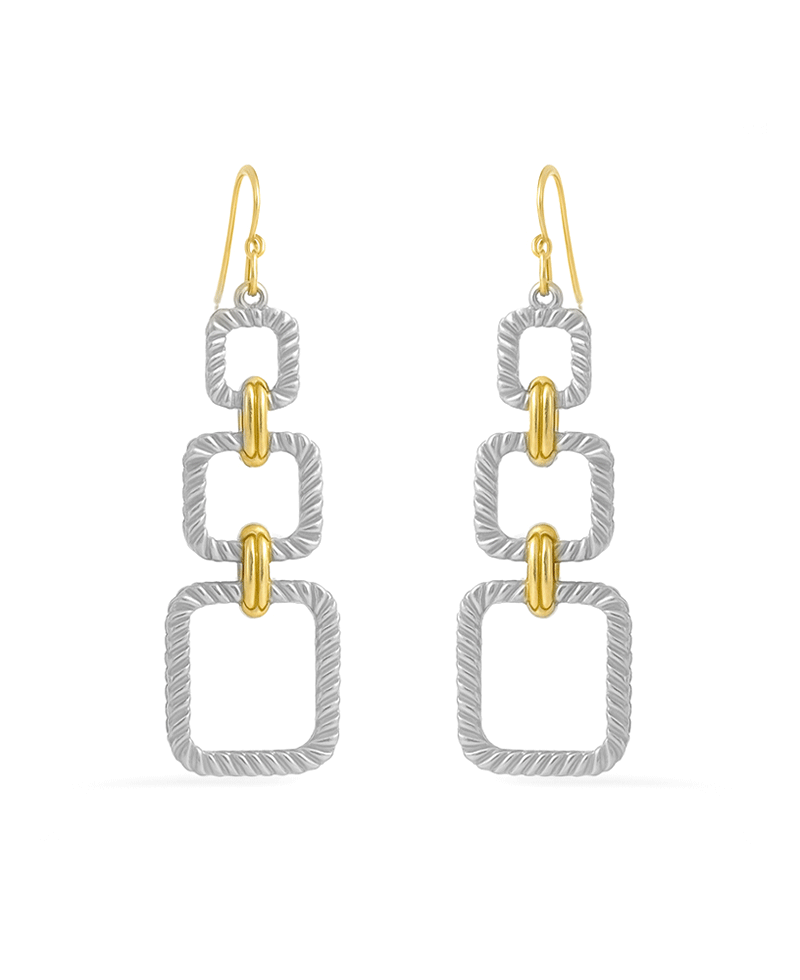 Multi Square Linked Earring