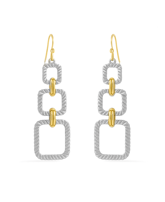 Multi Square Linked Earring
