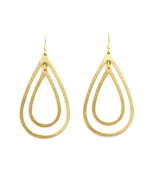 Double Teardrop Metal Earring