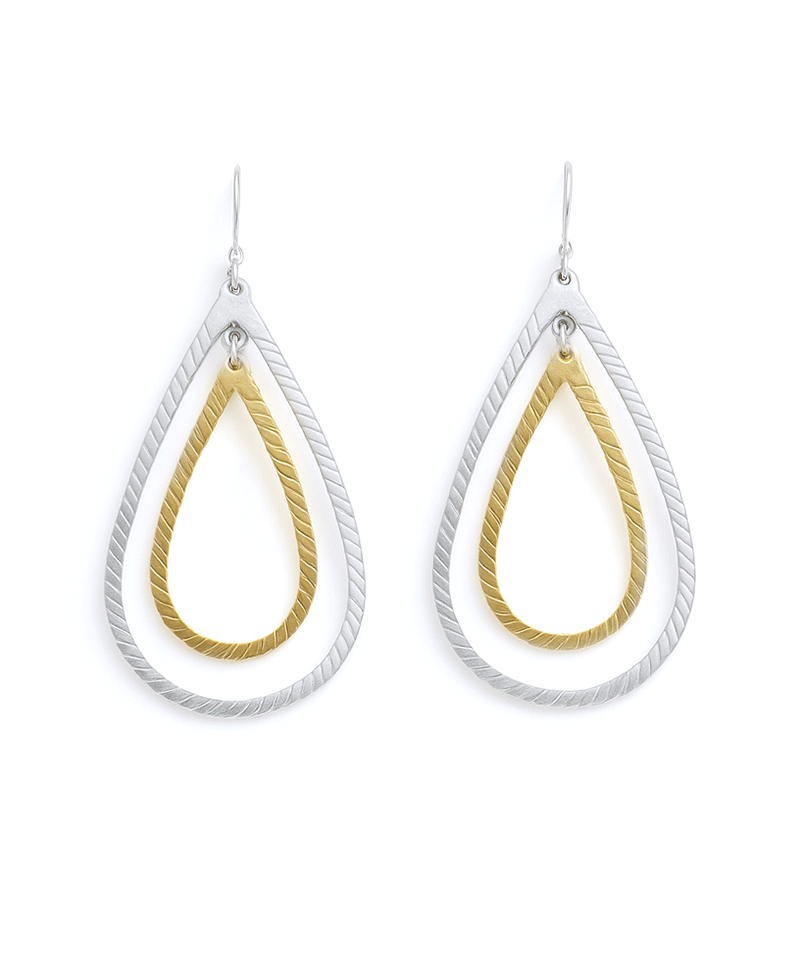 Double Teardrop Metal Earring